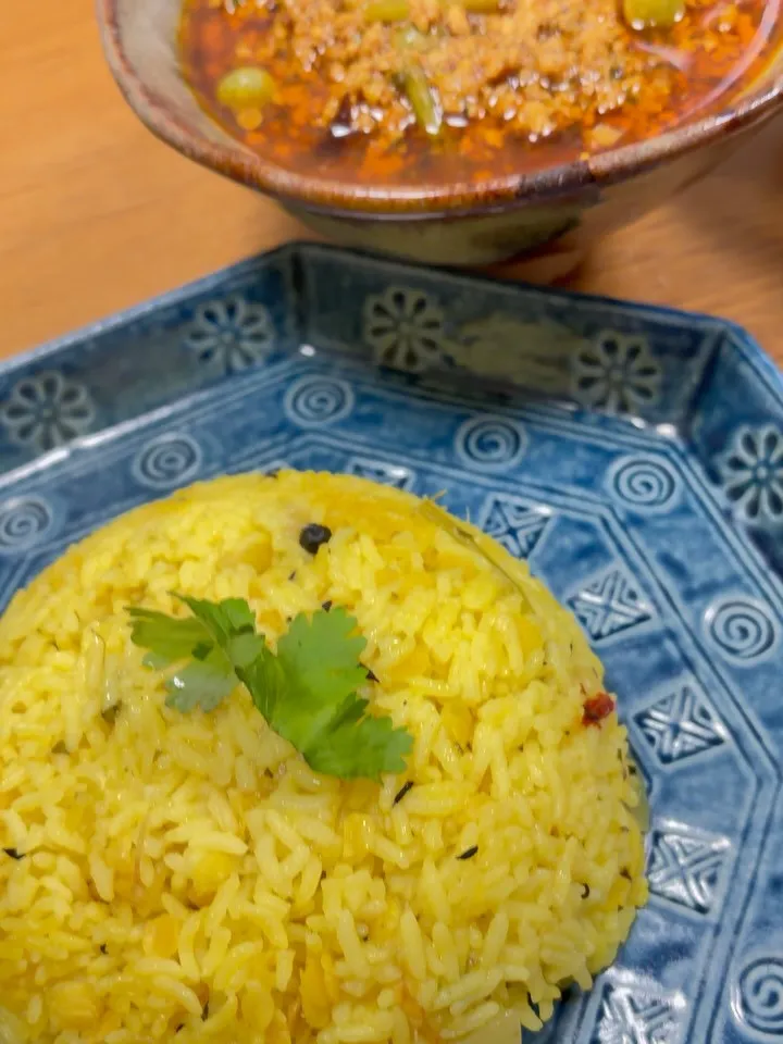【ポンニライスとキーマカレー】